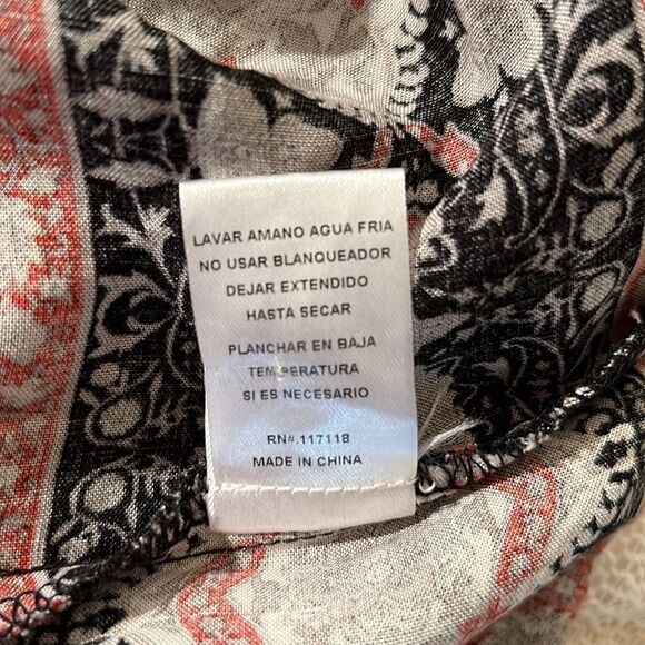 Gorgeous Black Floral and Paisley Printed Dress Lace Inset Long Sleeve NWOT MED - Picture 12 of 12